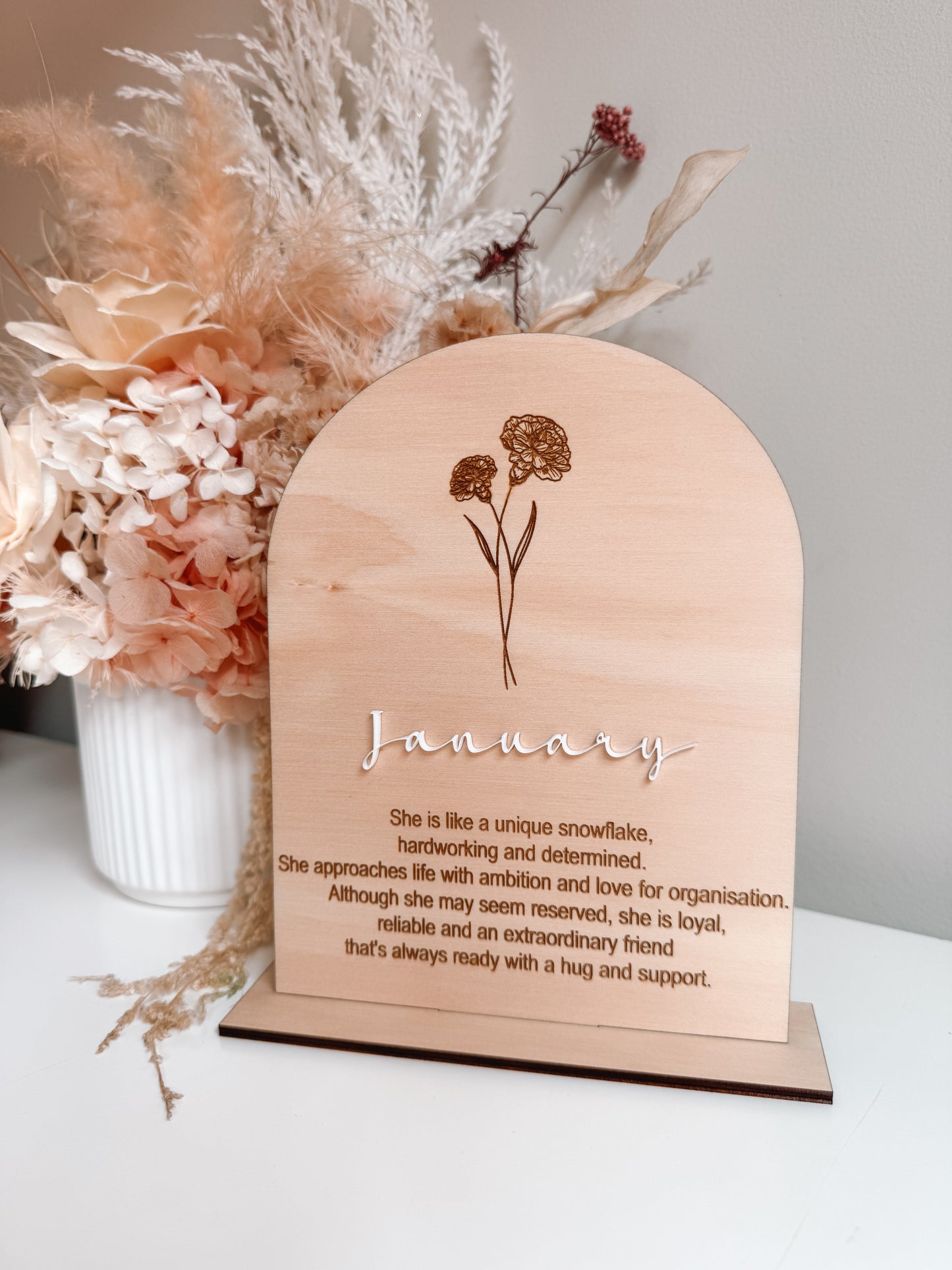 Birth flower definition plaque