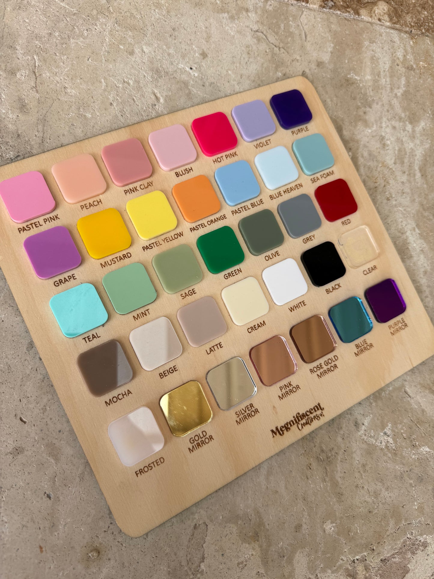 Round Botanical Milestone Set - Wood