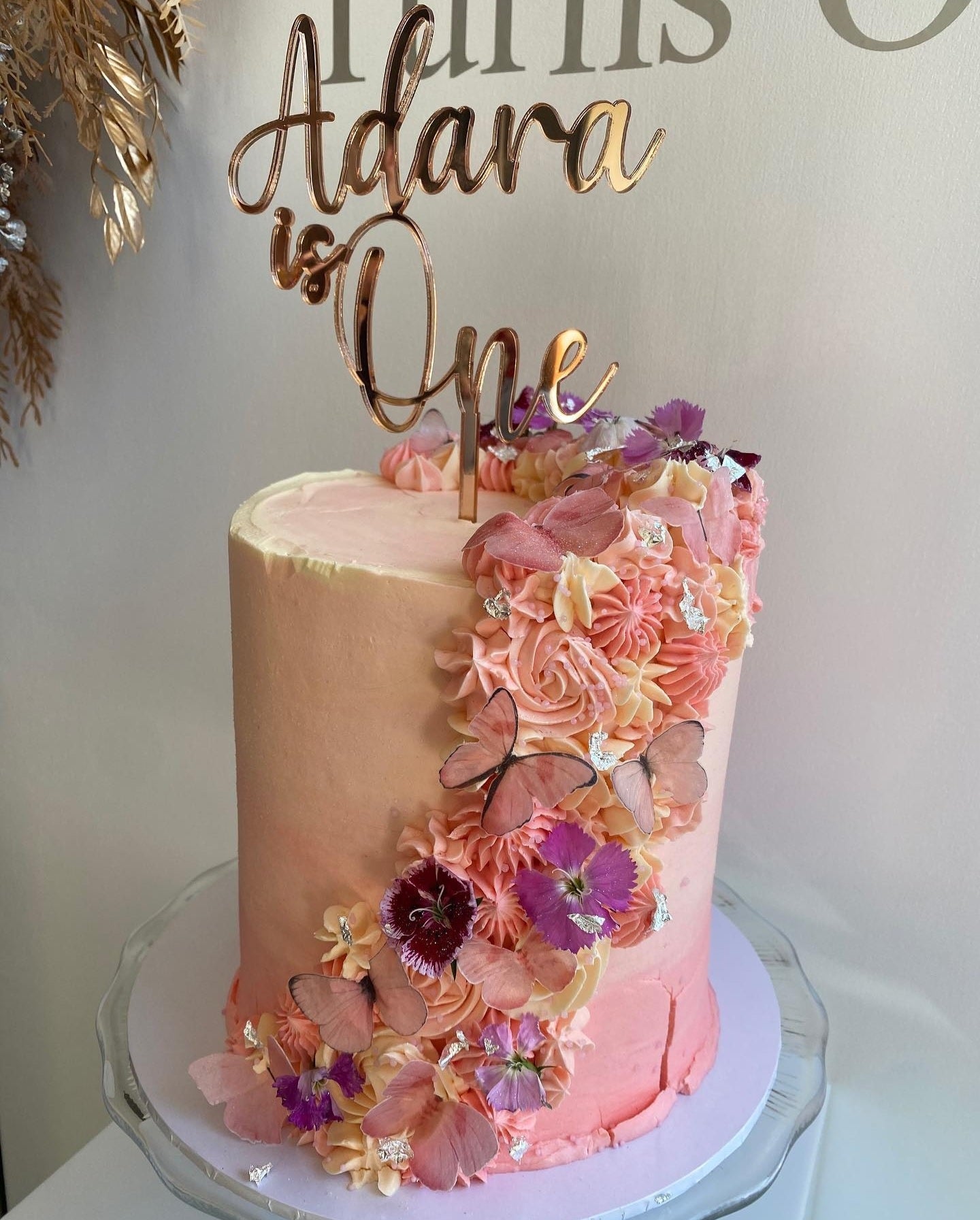 Custom single layer cake topper - Mirror Acrylic