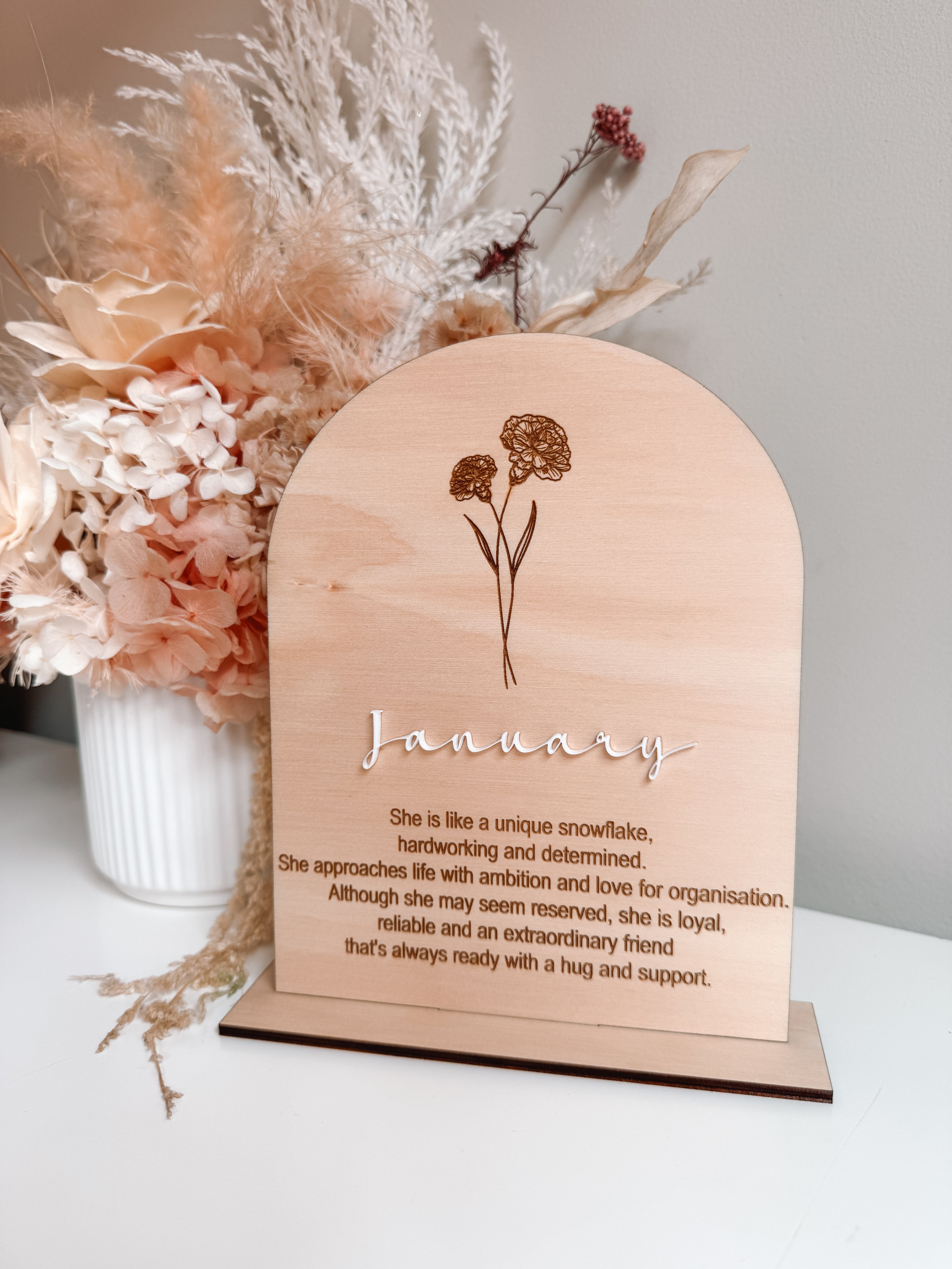 Birth flower definition plaque