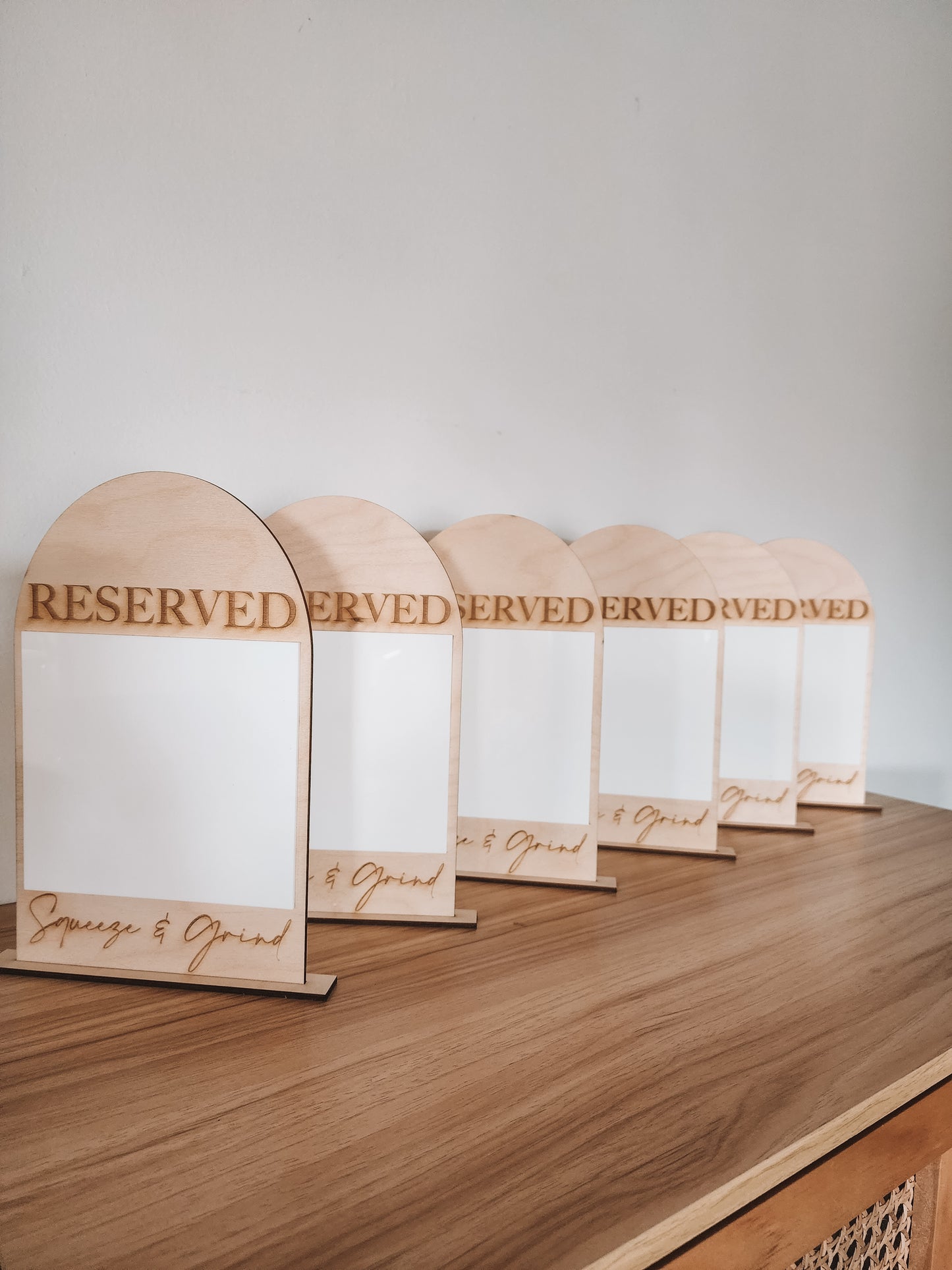 Reserved Signs - Wood with Acrylic Branded