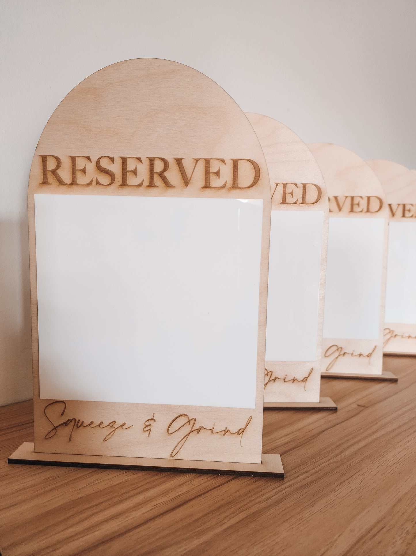 Reserved Signs - Wood with Acrylic Branded