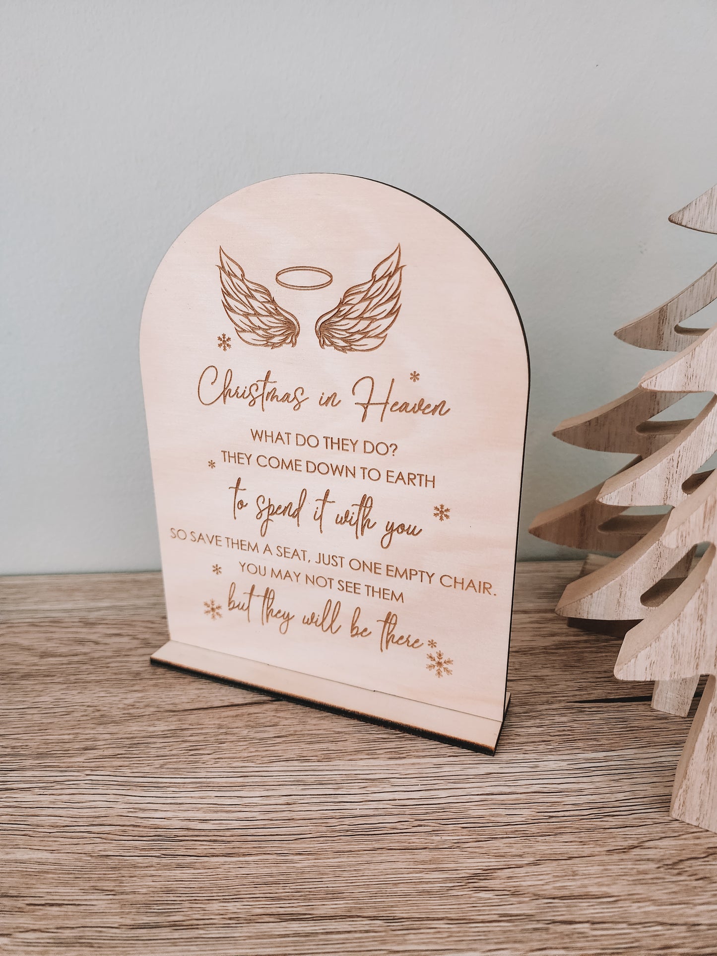 Christmas In Heaven Arched Plaque With Stand