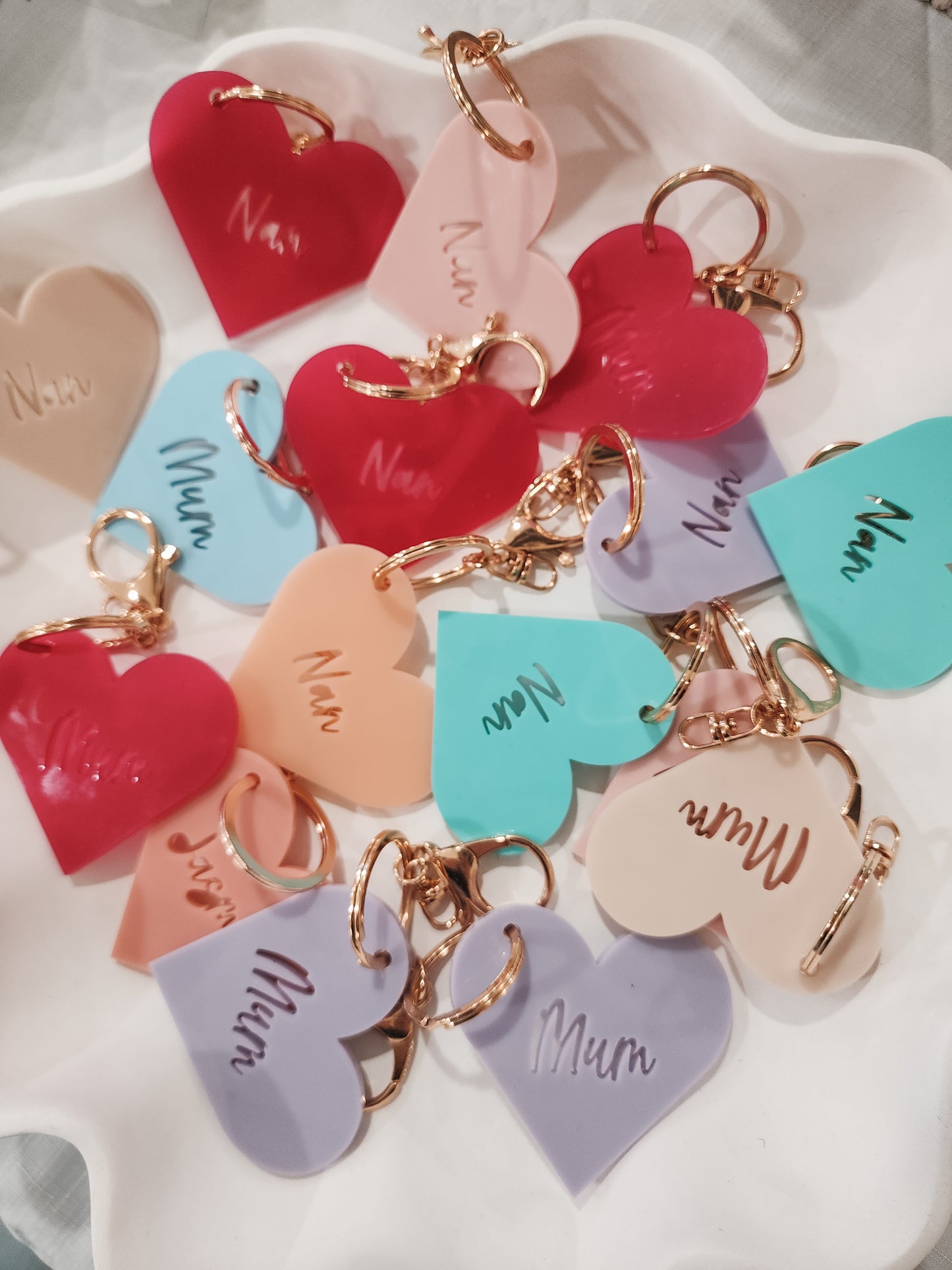 Personalised Heart Keyring