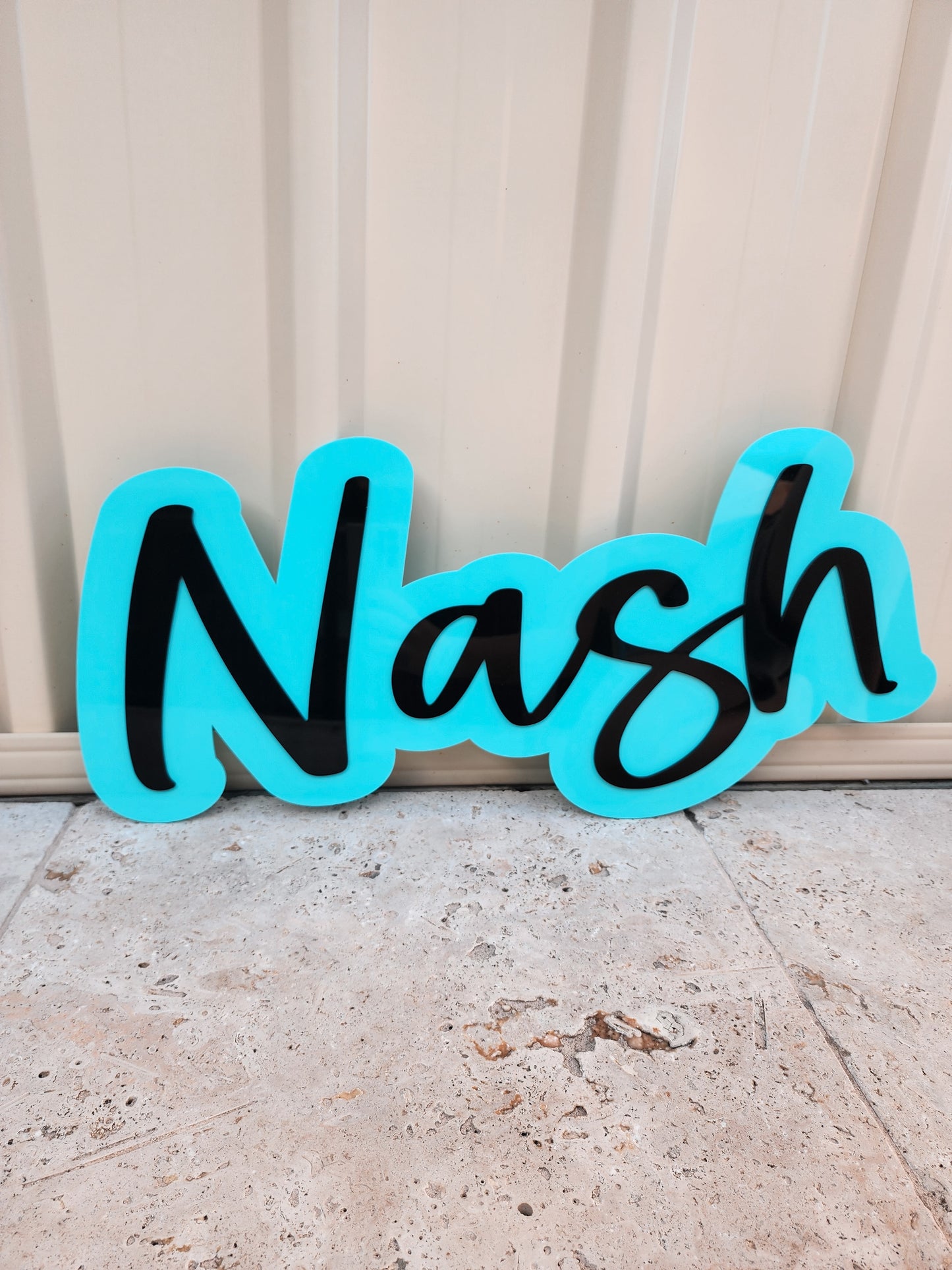 Double acrylic name sign