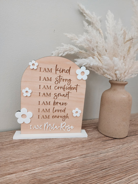 Personalised Daisy Affirmation Plaque