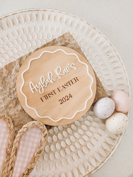 My First Easter Personalised plaque - Wavy