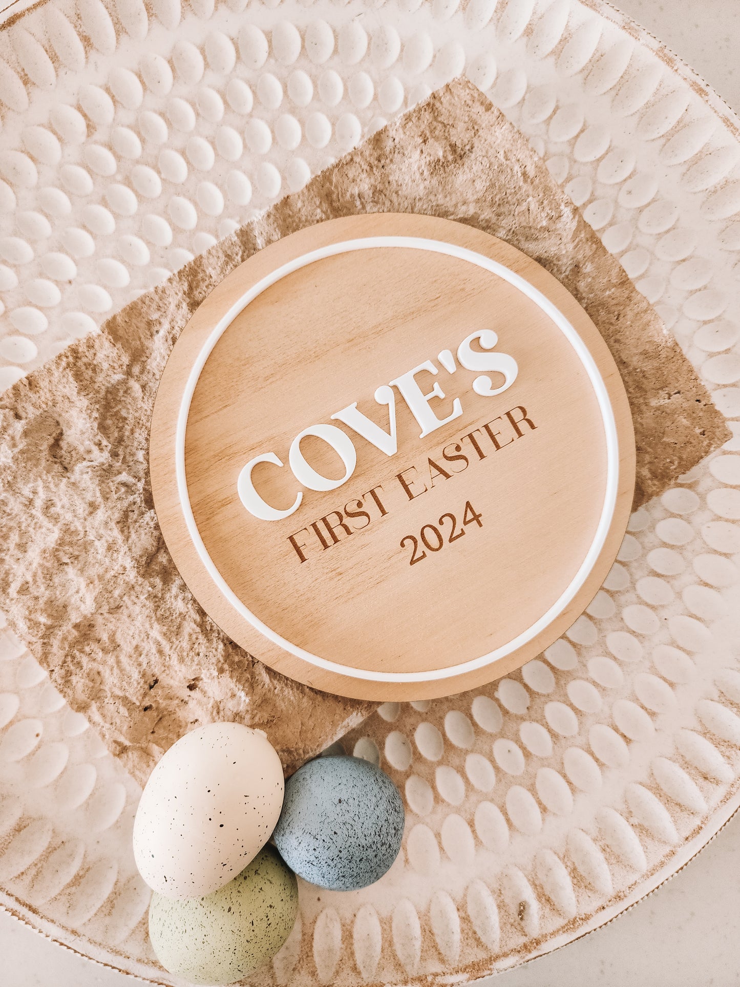 My First Easter Personalised plaque - circle