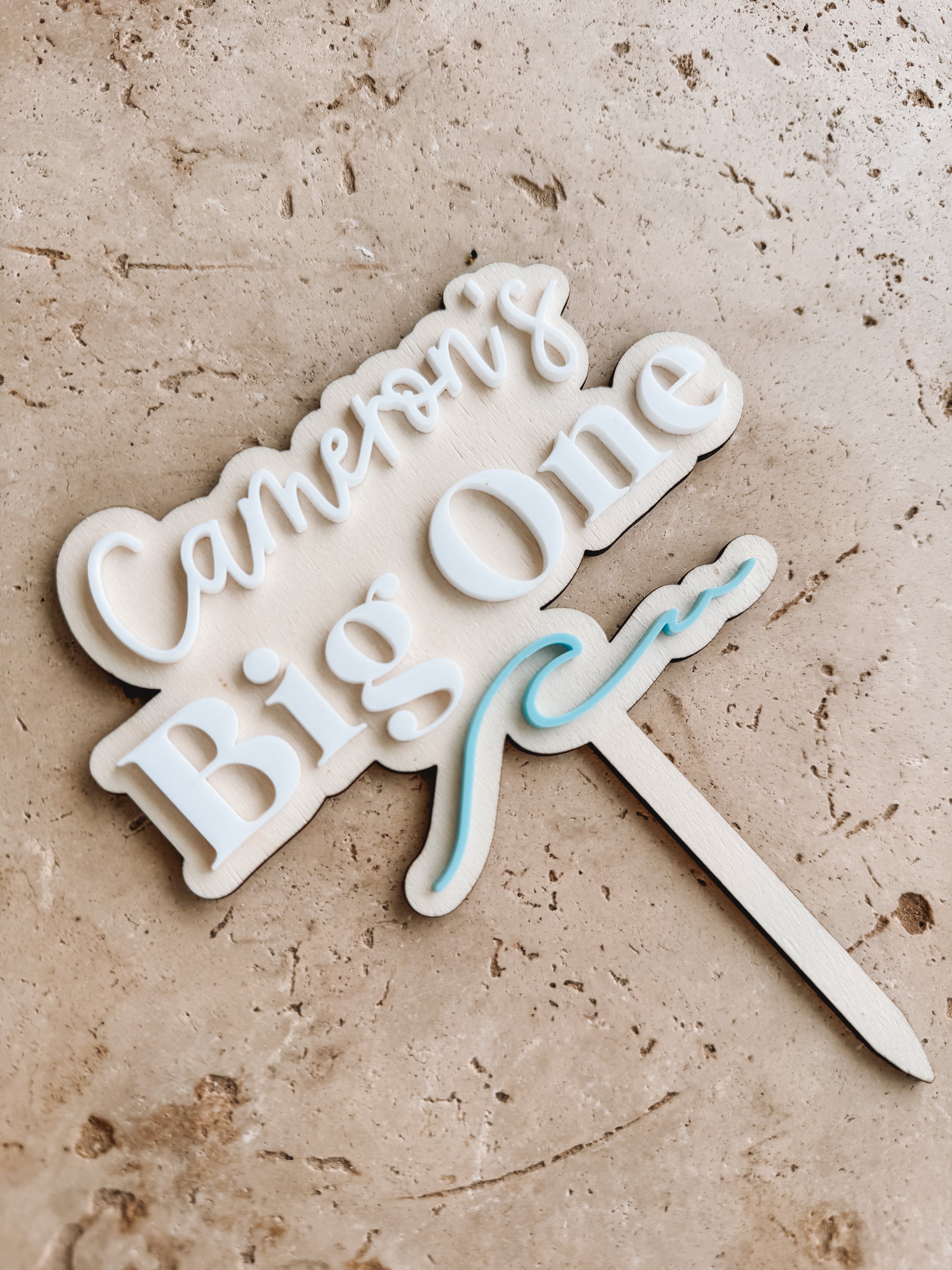 Personalised 'Big One' cake topper