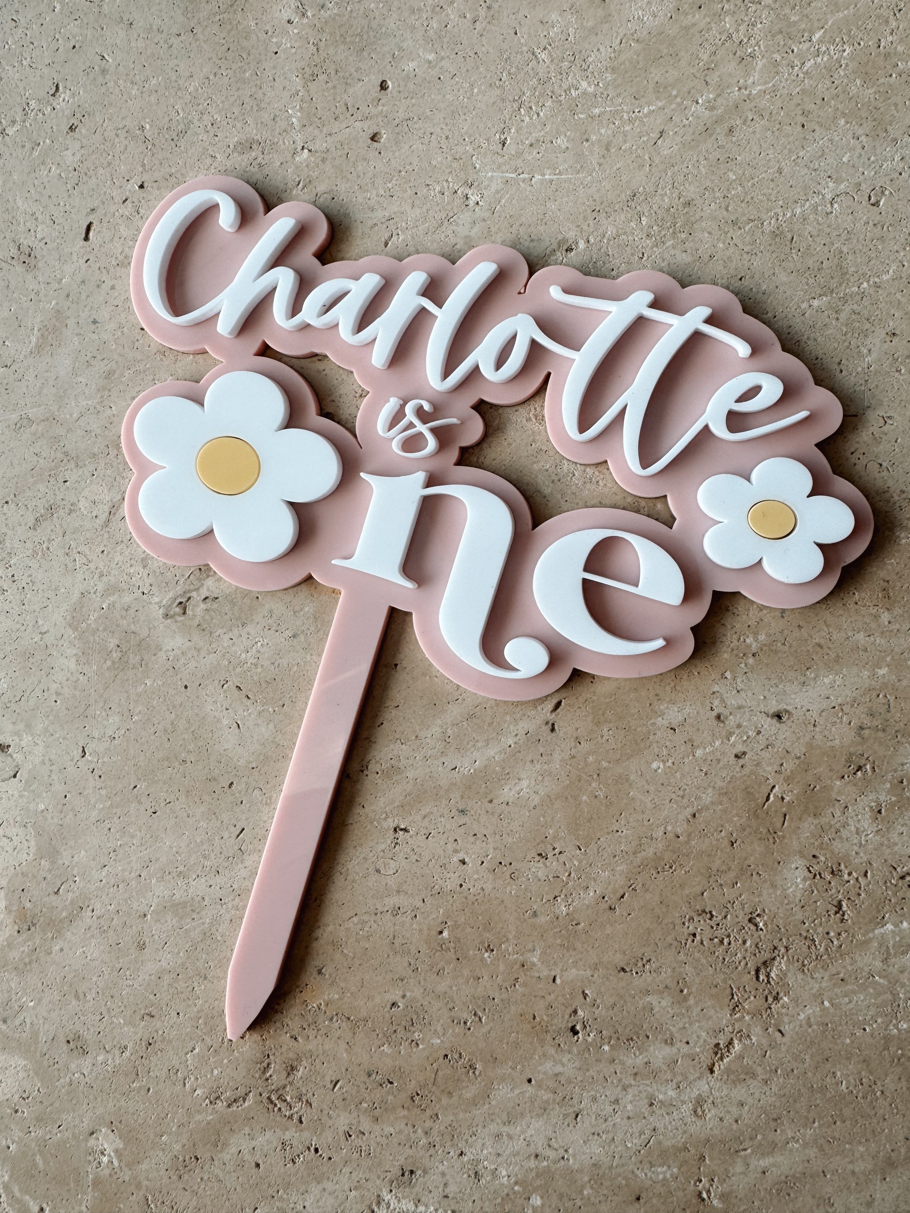 Personalised Cake Topper - Daisy Theme