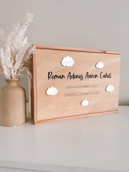 Personalised Cloud Theme Keepsake Box