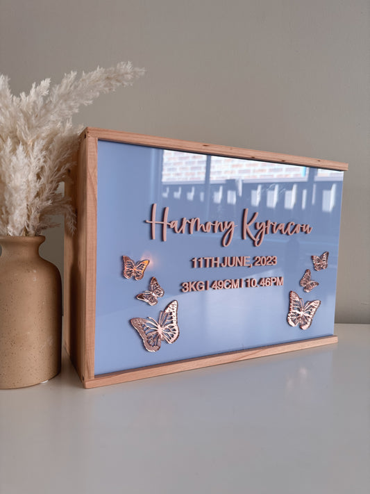 Personalised Butterfly Theme Keepsake Box