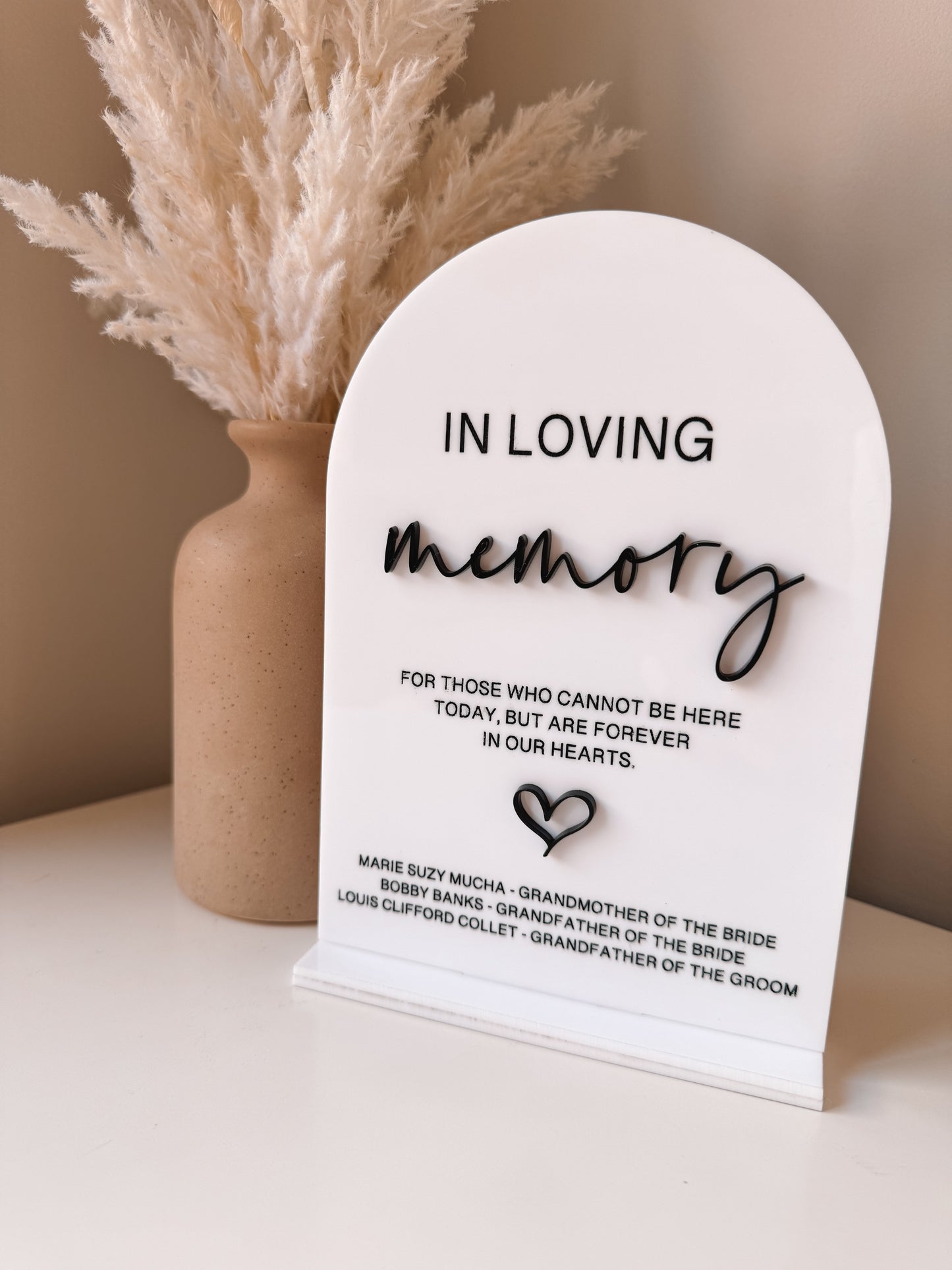 'In Loving Memory' Personalised Memorial Plaque With Stand