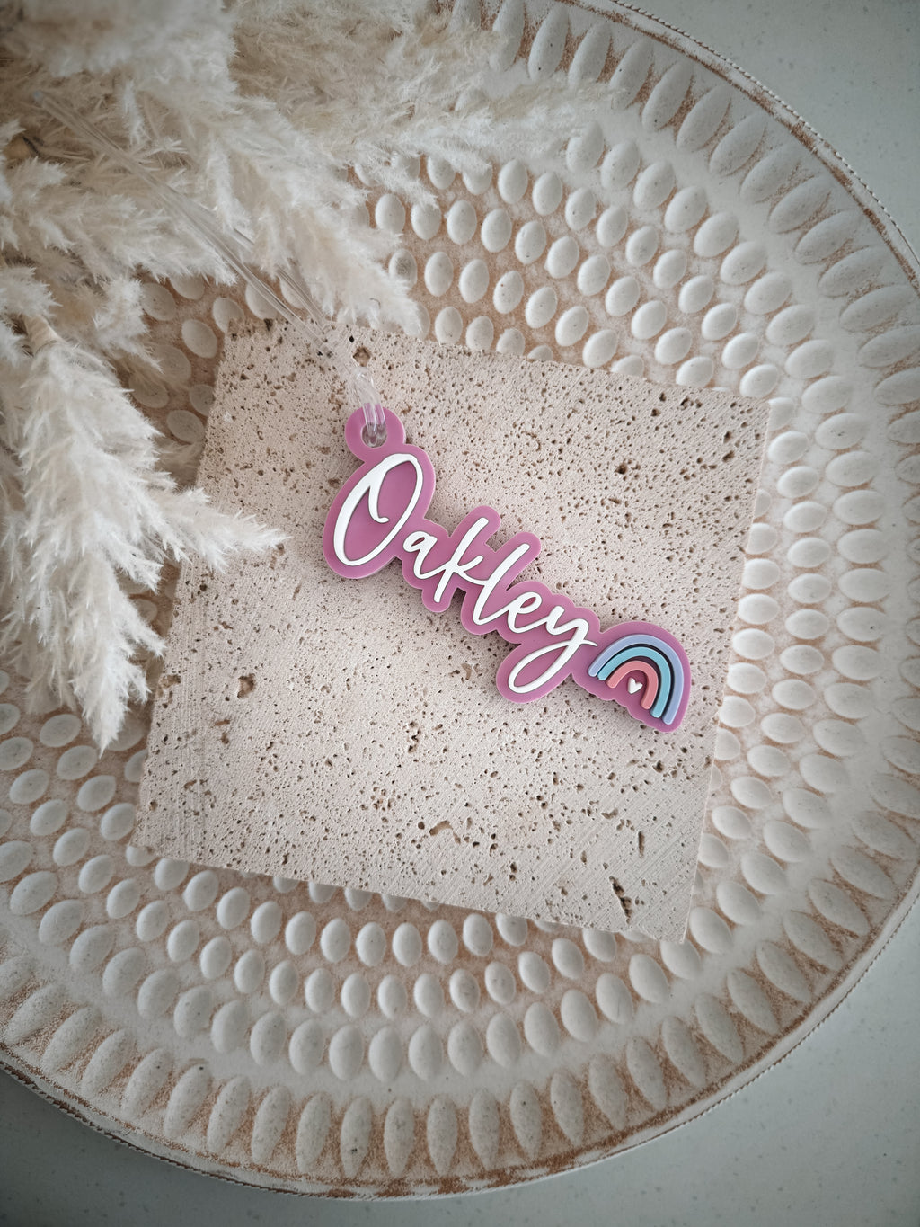 Personalised bag tag - Rainbow