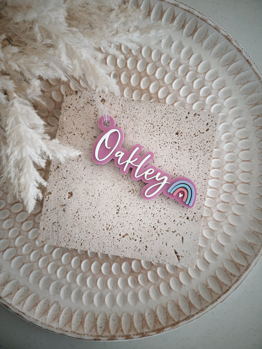 Personalised bag tag - Rainbow