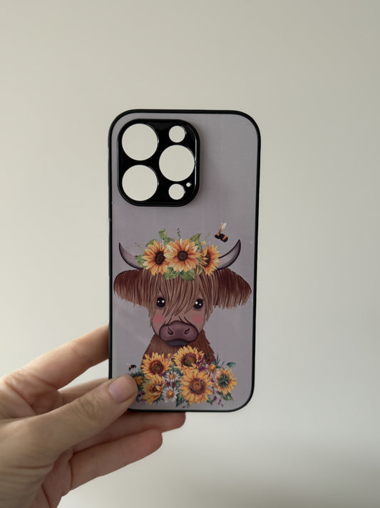 iPhone 15 pro - highland cow phone case