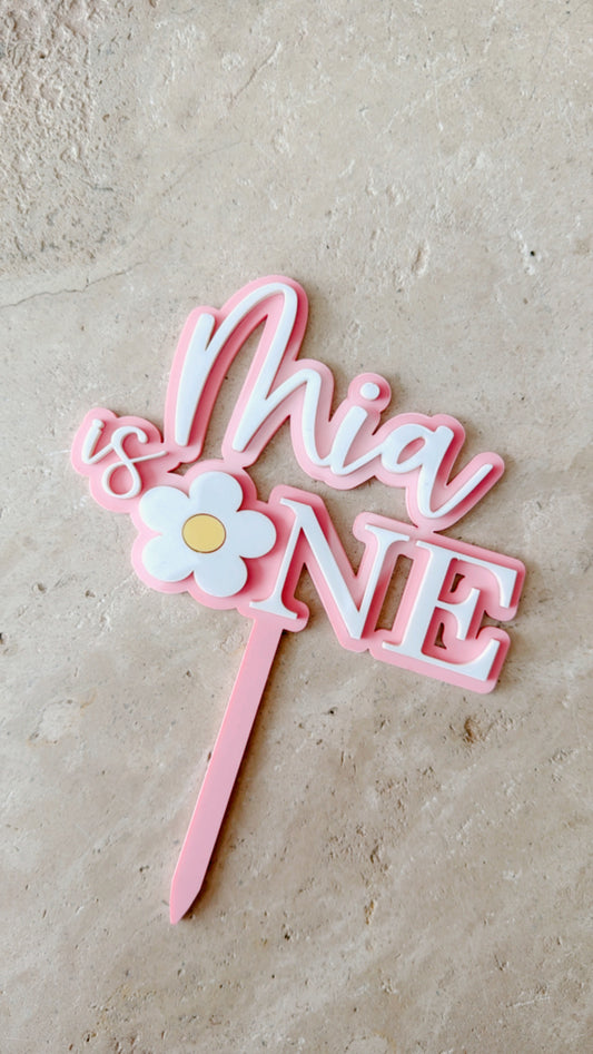 Personalised Daisy cake topper