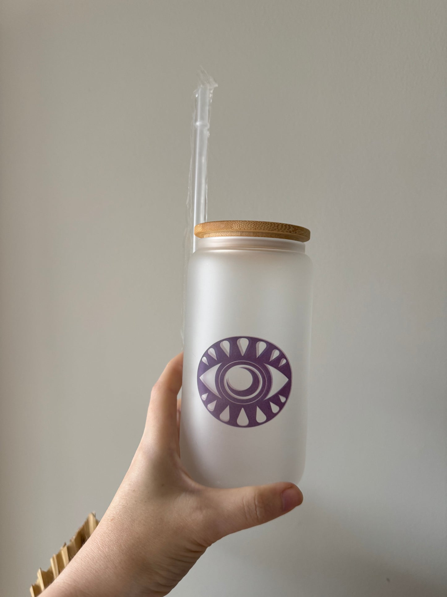 Evil eye tumbler w/ lid