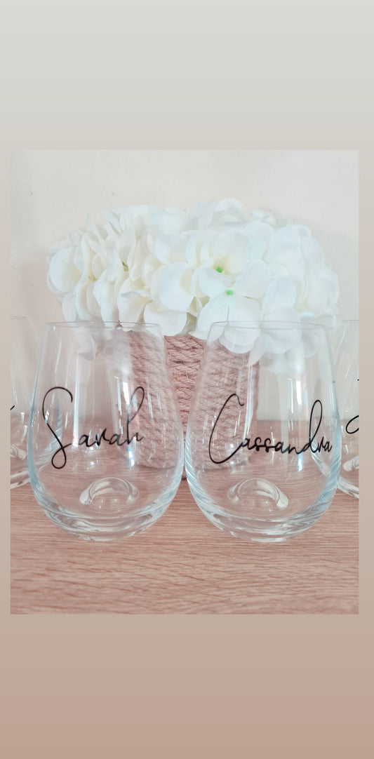 Personalised Name Stemless glass