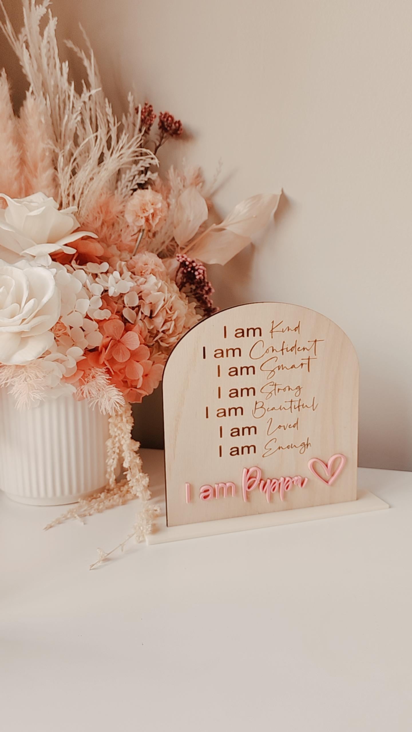 'I am' affirmation stand - Personalised