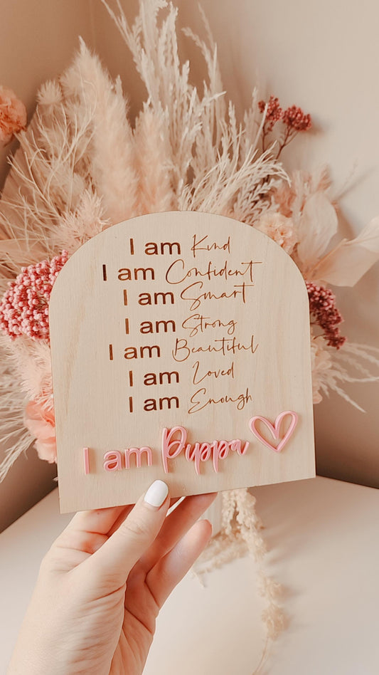 'I am' affirmation stand - Personalised