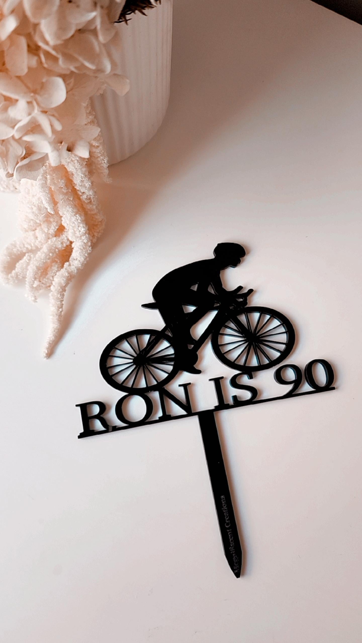 Bicycle Style Personalised Age Cake Topper