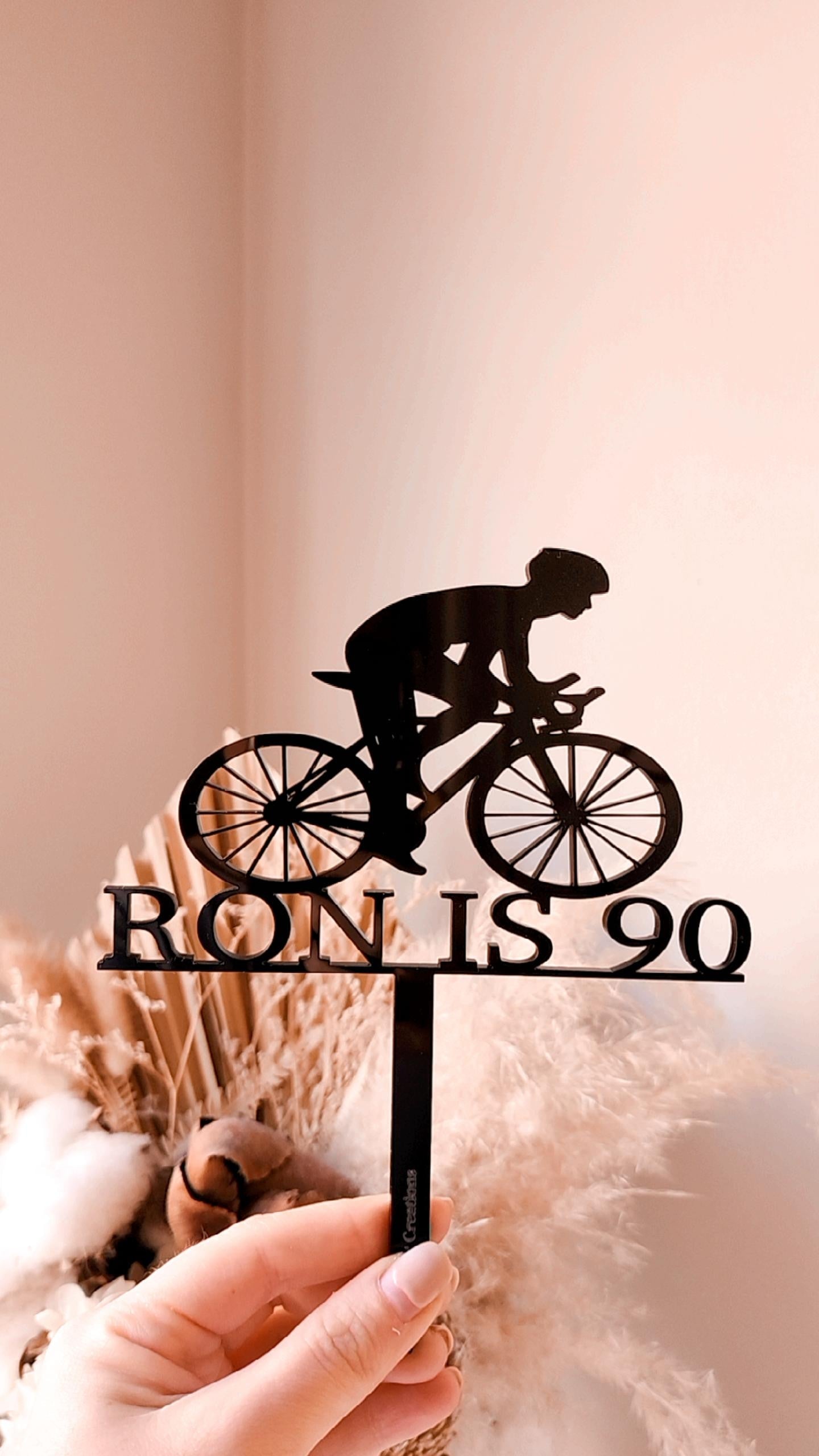 Bicycle Style Personalised Age Cake Topper