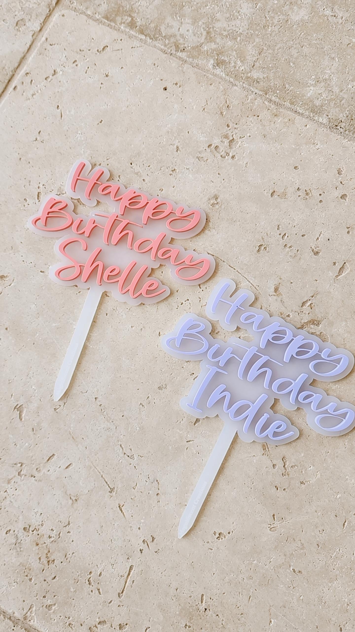 Personalised Happy Birthday Cake Topper