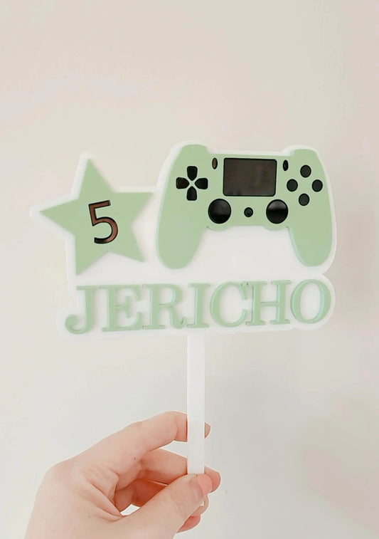 Personalised gaming cake topper