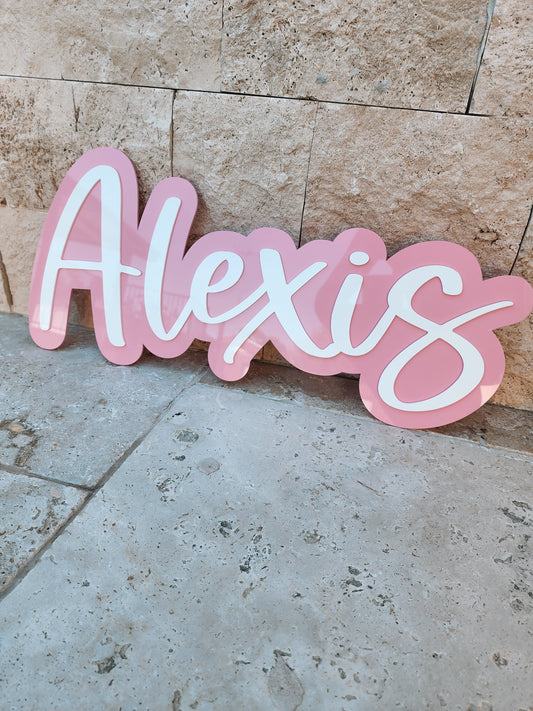 Double acrylic name sign