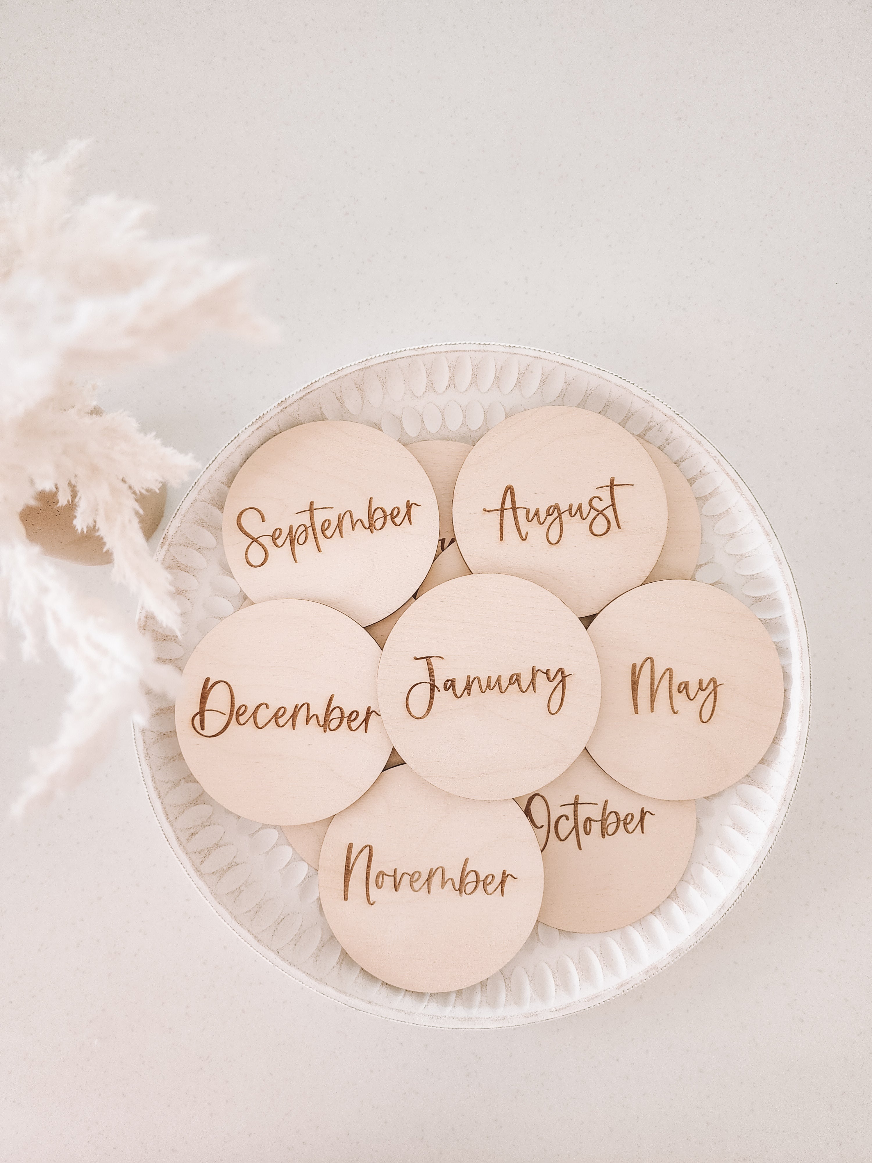 Wooden Month Plaques