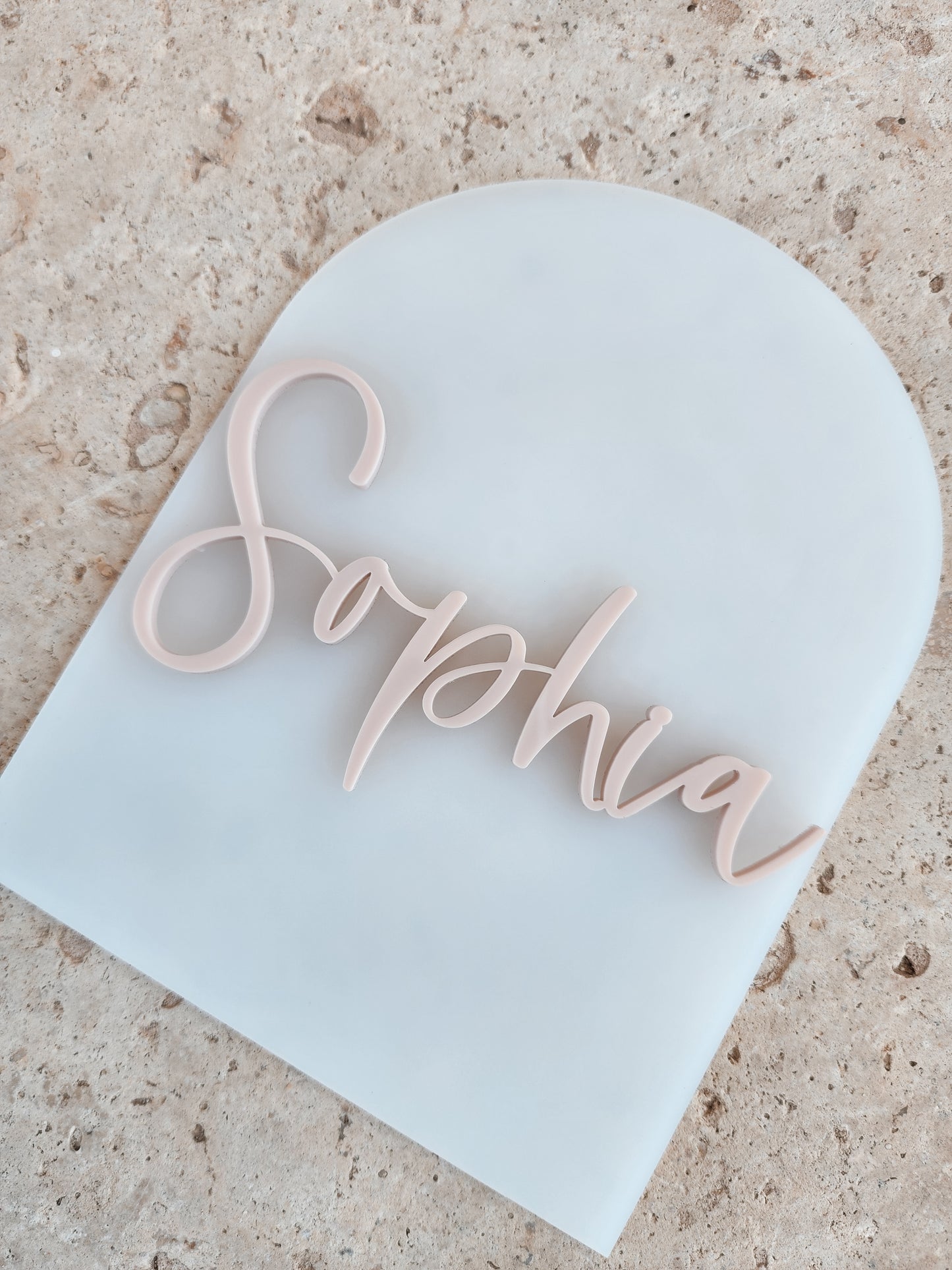 Frosted Acrylic Arched Name Plaque