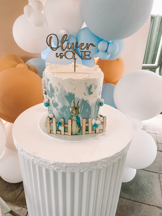 Custom wooden cake topper