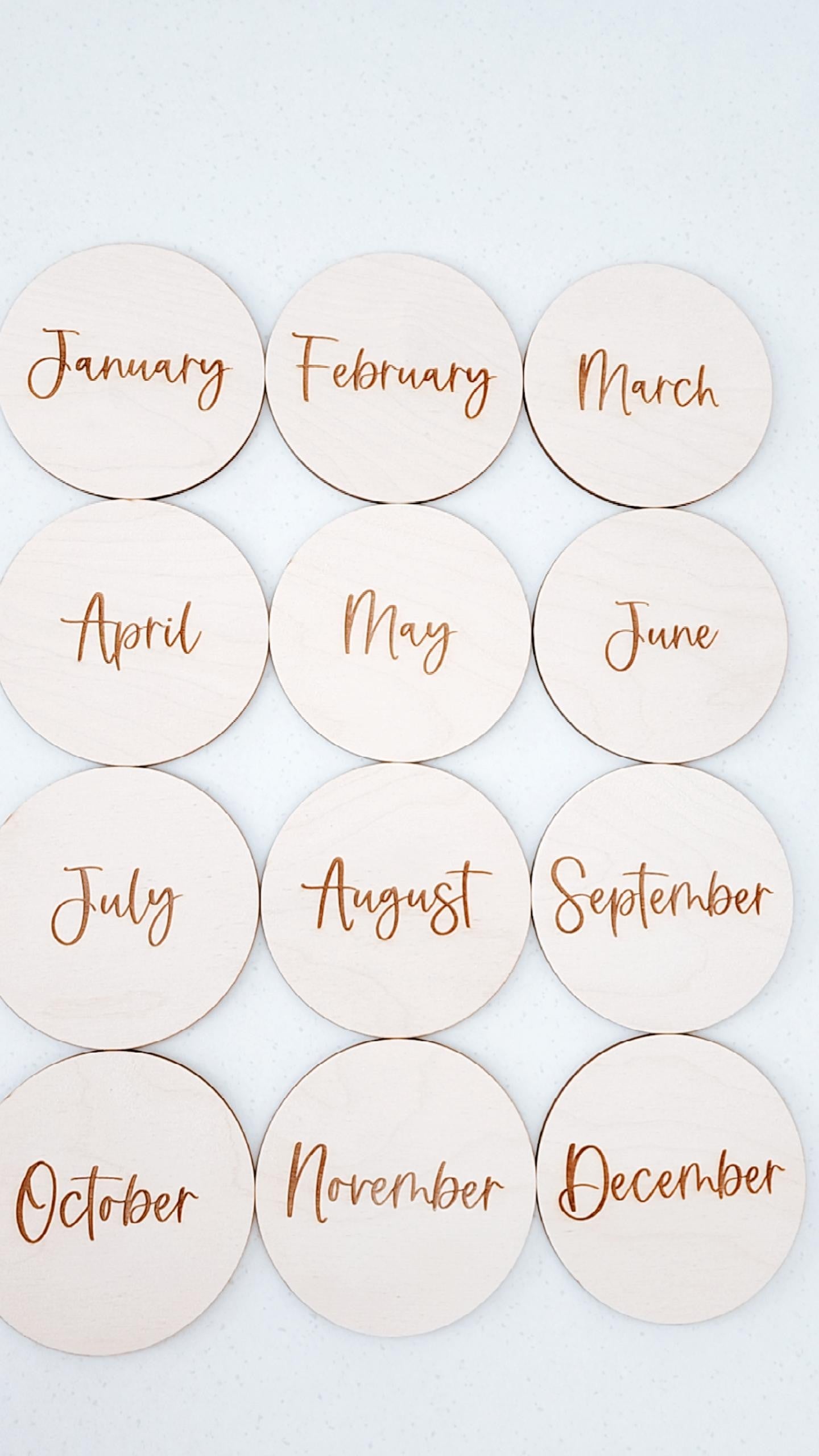 Wooden Month Plaques