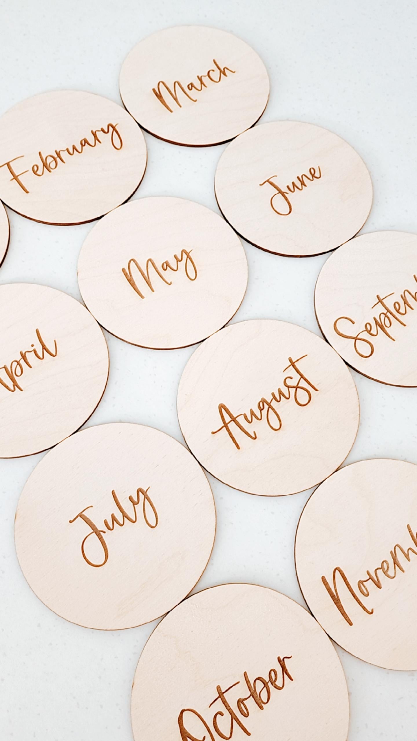 Wooden Month Plaques