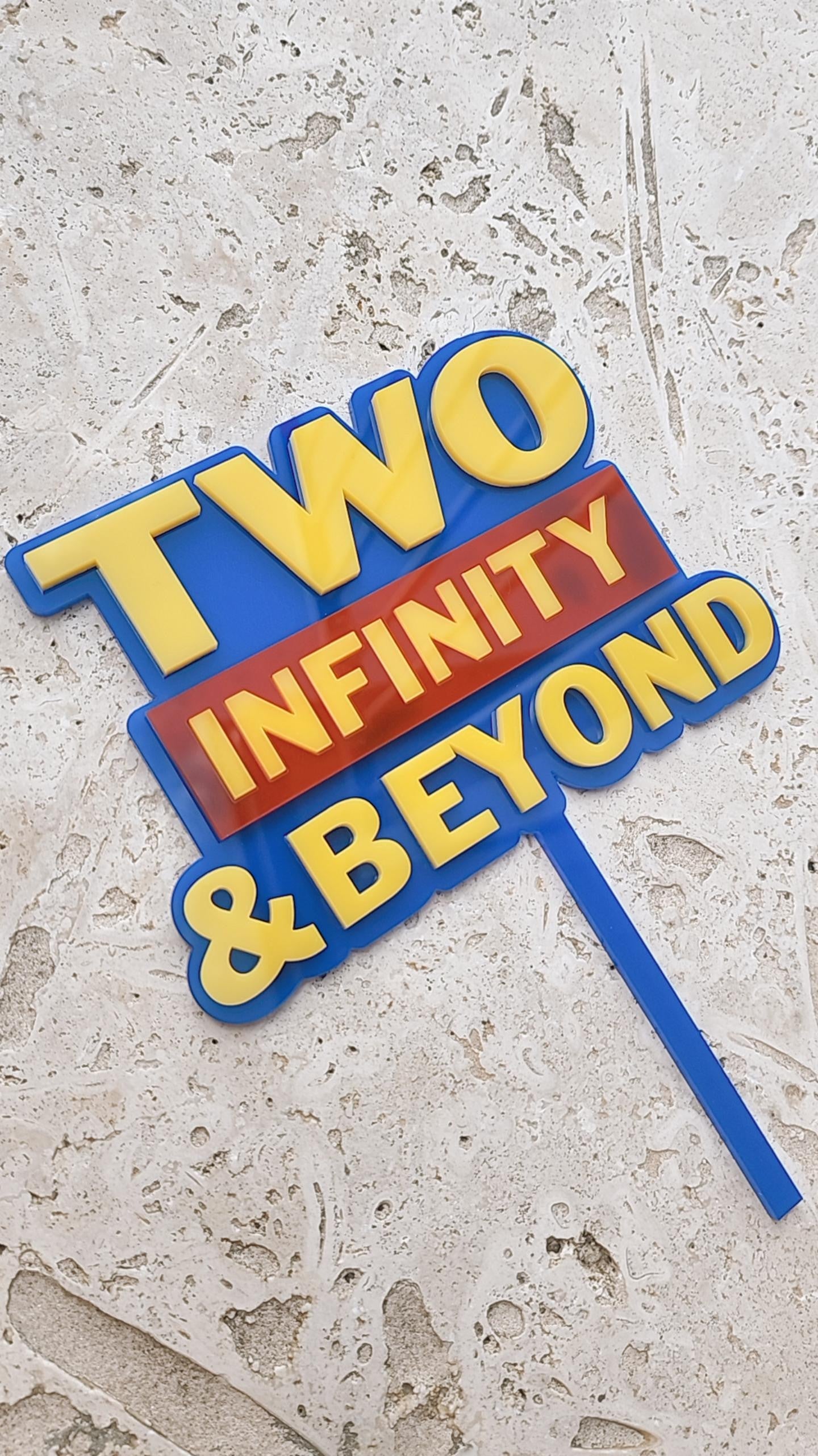 'TWO' Infinity and beyond cake topper