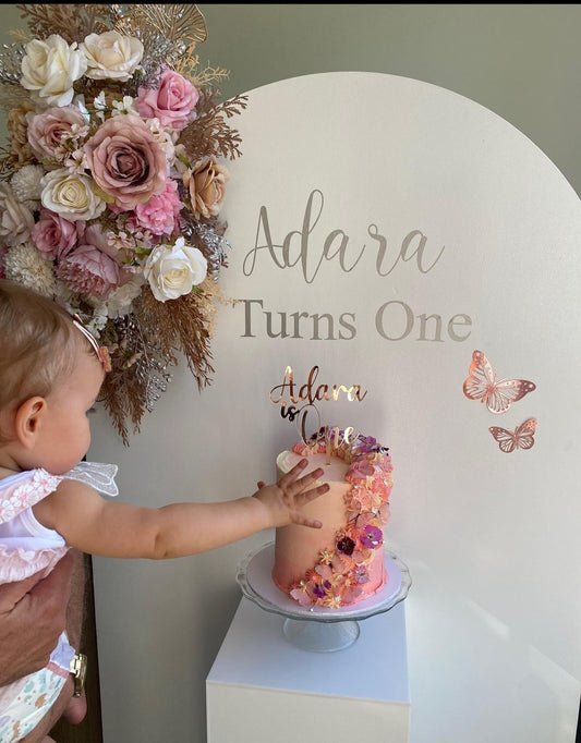 Custom single layer cake topper - Mirror Acrylic